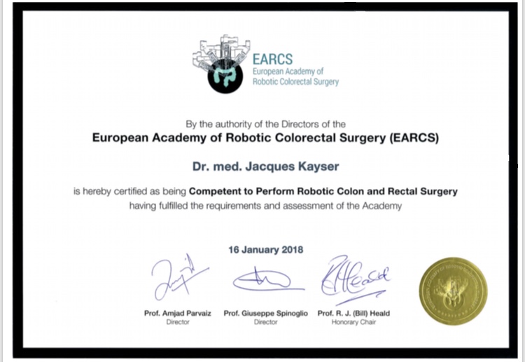 Da Vinci robotic surgery certification